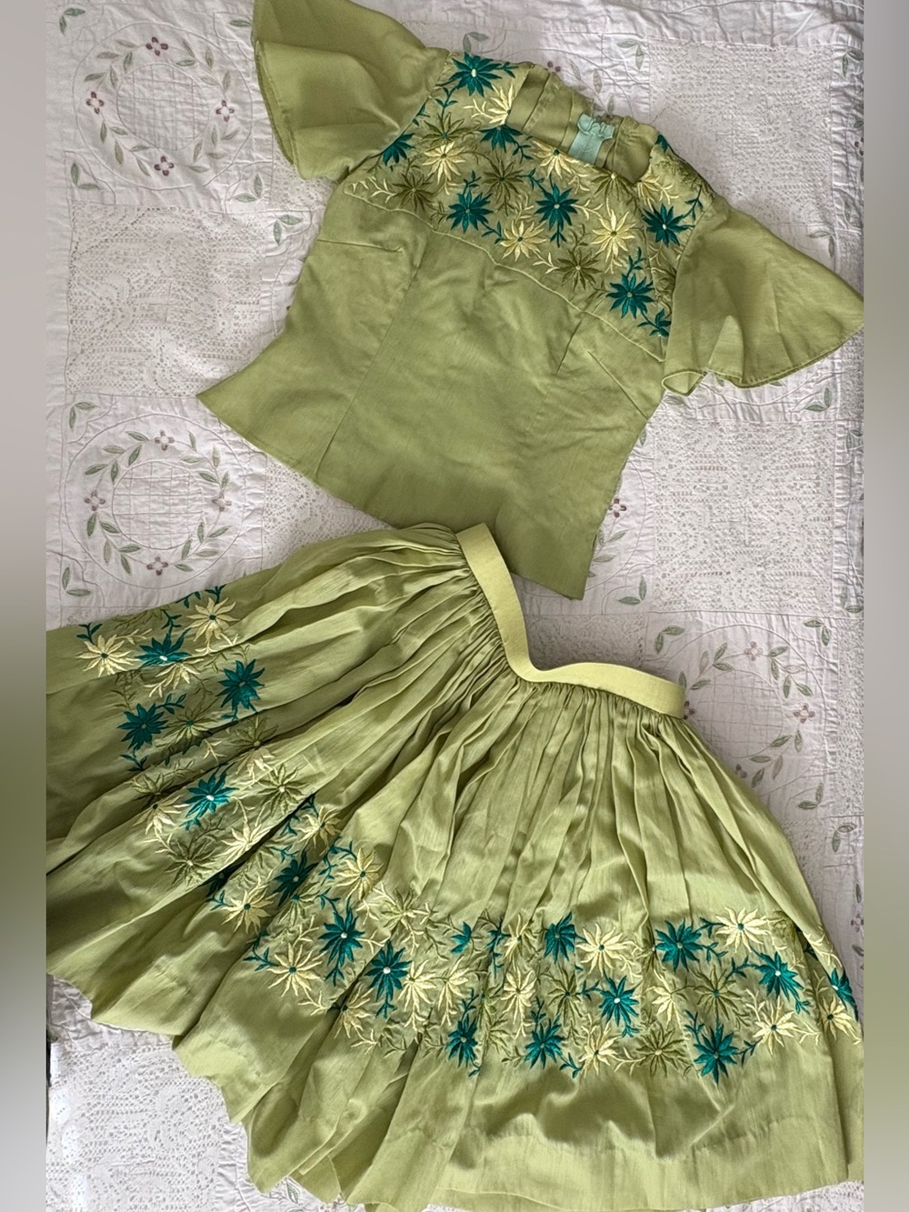 2pc Vintage Handmade Skirt Set